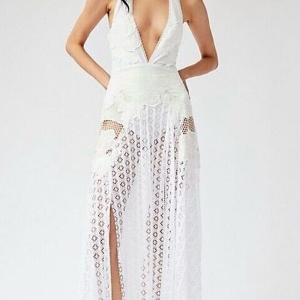 Free People Celeste White Lace Maxi Dress